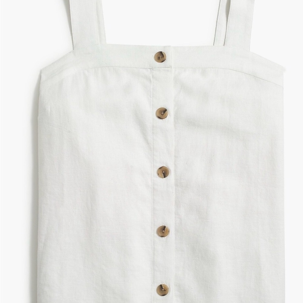 J Crew Factory White Button-Down Tan Top